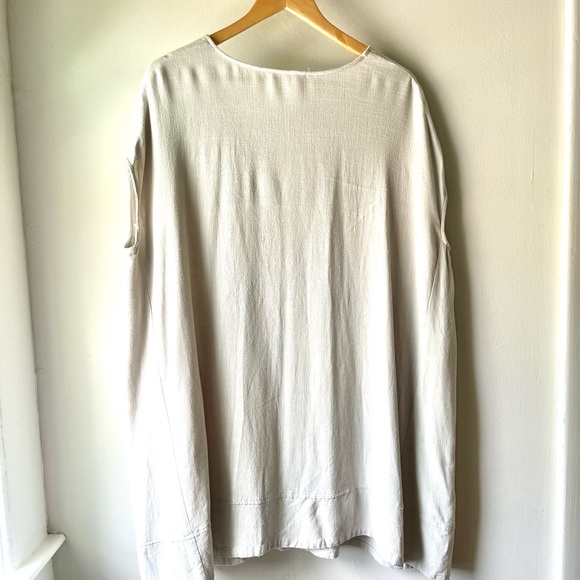 Grade + Gather Linen Mini Shift Dress in Fog Grey - NWOT - Picture 5 of 7